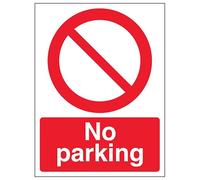 V Safety No Parking - Portrait 300 x 400mm - 3mm Aluminium Composite Safety Sign