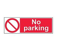 V Safety No Parking Prohibition Sign - 600mm x 200mm - 1mm Rigid Plastic