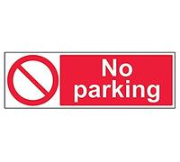 V Safety No Parking Prohibition Sign - 600mm x 200mm - Self Adhesive Vinyl