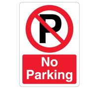 V Safety No Parking - Prohibition Symbol With ‘P’ 210 x 297 mm (A4) - 1mm Rigid Plastic Safety Sign