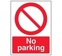 V Safety No Parking Sign - 150mm x 200mm - Self Adhesive Vinyl