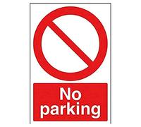 V Safety No Parking Sign - 200mm x 300mm - 1mm Rigid Plastic
