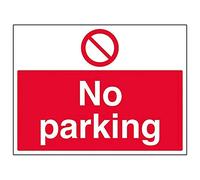 V Safety No Parking Sign - 400 mm x 300 mm - 2 mm Super Strong PETG
