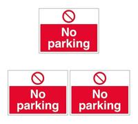 V Safety No Parking Sign - 400 mm x 300 mm - 2 mm Super Strong PETG (Pack of 3)