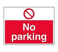 V Safety No Parking Sign - Landscape - 400mm x 300mm - 2mm Rigid Plastic