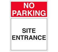 V Safety No Parking - Site Entrance - Portrait 450 x 600 mm - 3mm Aluminium Composite Safety Sign