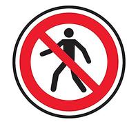 V Safety No Pedestrian Access Symbol - 450 x 450 mm - Self Adhesive Floor Sticker Safety Sign