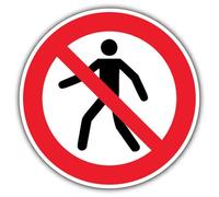 V Safety No Pedestrians - Circle Safety Sign - 450 x 450 mm - 3mm Aluminium Composite