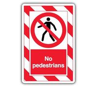 V Safety No Pedestrians - ExtraViz 250 x 350 mm - Self Adhesive Vinyl Safety Sign