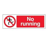 V Safety No Running Capital N Sign - 300mm x 100mm - 1mm Rigid Plastic