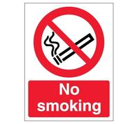 V Safety No Smoking - Portrait 100 x 150 mm - 3mm Aluminium Composite Safety Sign