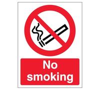 V Safety No Smoking - Portrait 210 x 297 mm (A4) - 2mm Rigid Plastic Safety Sign