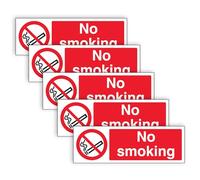 V Safety NO SMOKING Prohibited Public Safety Warning Sign - Restricted Area Indoor and Outdoor Use - 1mm Rigid Plastic - 100 x 300mm (Pack of 5)
