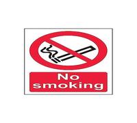 V Safety No Smoking Prohibition Sign - Portrait - 100mm x 150mm - 2mm Rigid Plastic