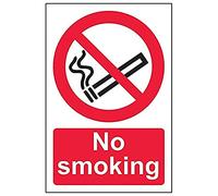V Safety No Smoking Sign - 100x150mm, Multi, Polystyrene, Wall Mount, Simple Style