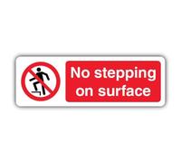 V Safety No Stepping On Surface Sign - 450 x 150 mm - Super Tough 2mm Rigid Plastic - Prohibition Signage - Made in Britain