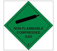 V Safety Non-Flammable Compressed Gas 200 x 200 mm - 2mm Rigid Plastic Safety Sign