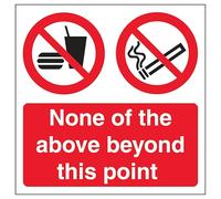 V Safety None Of The Above Beyond This Point 150 x 150 mm - 2mm Rigid Plastic Safety Sign