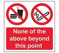 V Safety None Of The Above Beyond This Point - 150mm x 150mm - Self Adhesive Vinyl