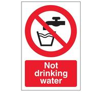 V Safety Not Drinking Water 100 x 150 mm - 2mm Rigid Plastic Safety Sign