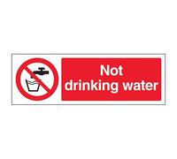 V Safety Not Drinking Water - Landscape 300 x 100 mm - 2mm Super-Tough Rigid Plastic Safety Sign