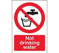 V Safety Not Drinking Water Sign - 100mm x 150mm - Self Adhesive Vinyl