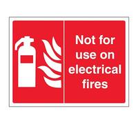 V Safety Not For Use On Electrical Fires - Landscape 200 x 150 mm - Glow In The Dark 1mm Rigid Plastic Safety Sign