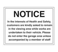V Safety Notice In The Interest Of Health And Safety - Large Landscape 400 x 300 mm - 3mm Aluminium Composite Safety Sign