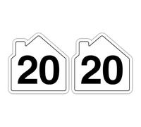 V Safety Number 20 Wheelie Bin Sticker - House Numbers Design Bin Stickers Numbers 1-99 - 150mm x 150mm Durable Waterproof Vinyl Labels for Wheelie Bins - Outdoor House Number Sticker (Pack of 2)