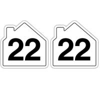V Safety Number 22 Wheelie Bin Sticker - House Numbers Design Bin Stickers Numbers 1-99 - 150mm x 150mm Durable Waterproof Vinyl Labels for Wheelie Bins - Outdoor House Number Sticker (Pack of 2)