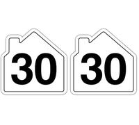 V Safety Number 30 Wheelie Bin Sticker - House Numbers Design Bin Stickers Numbers 1-99 - 150mm x 150mm Durable Waterproof Vinyl Labels for Wheelie Bins - Outdoor House Number Sticker (Pack of 2)