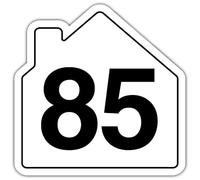 V Safety Number 85 Wheelie Bin Sticker - House Numbers Design Bin Stickers Numbers 1-99 - 150mm x 150mm Durable Waterproof Vinyl Labels for Wheelie Bins - Outdoor House Number Sticker