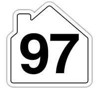 V Safety Number 92 Wheelie Bin Sticker - House Numbers Design Bin Stickers Numbers 1-99 - 150mm x 150mm Durable Waterproof Vinyl Labels for Wheelie Bins - Outdoor House Number Sticker