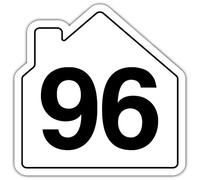 V Safety Number 93 Wheelie Bin Sticker - House Numbers Design Bin Stickers Numbers 1-99 - 150mm x 150mm Durable Waterproof Vinyl Labels for Wheelie Bins - Outdoor House Number Sticker