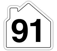 V Safety Number 98 Wheelie Bin Sticker - House Numbers Design Bin Stickers Numbers 1-99 - 150mm x 150mm Durable Waterproof Vinyl Labels for Wheelie Bins - Outdoor House Number Sticker