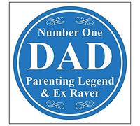 V Safety Number One Dad Parenting Legend & Ex Raver Sign - 300mm x 300mm - Rigid Plastic