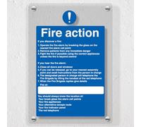 V Safety Nursing Fire Action Acrylic Safety Sign - If You Hear the Fire Alarm Procedure, Clear Perspex, 200x300mm
