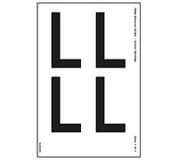 V Safety One Letter Sheet - L - 108 mm Character Height - 300 x 200 mm - Self Adhesive Vinyl