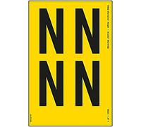 V Safety One Letter Sheet - N - 108mm Character Height - 300x200mm - Yell Adhesive Vinyl