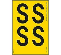 V Safety One Letter Sheet - S - 108mm Character Height - 300x200mm - Yell Adhesive Vinyl