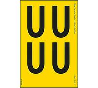 V Safety One Letter Sheet - U - 108mm Character Height - 300x200mm - Yell Adhesive Vinyl
