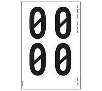 V Safety One Number Sheet - 0-108mm Number Height - 300x200mm - Self Adhesive Vinyl