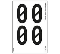 V Safety One Number Sheet - 0-13mm Number Height - 300x200mm - Self Adhesive Vinyl