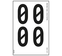 V Safety One Number Sheet - 0-9 mm Number Height - 300 x 200 mm - Self Adhesive Vinyl