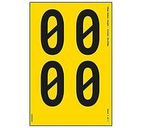 V Safety One Number Sheet - 0-9mm Number Height - 300x200mm - Yellow Adhesive Vinyl