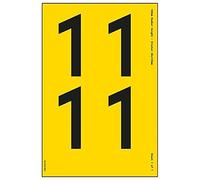 V Safety One Number Sheet - 1-23mm Number Height - 300x200mm - Yellow Adhesive Vinyl