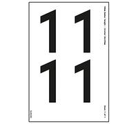 V Safety One Number Sheet - 1-54mm Number Height - 300x200mm - Self Adhesive Vinyl