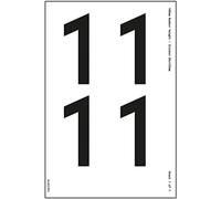 V Safety One Number Sheet - 1-76mm Number Height - 300x200mm - Self Adhesive Vinyl