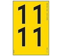 V Safety One Number Sheet - 1-9mm Number Height - 300x200mm - Yellow Adhesive Vinyl