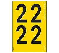 V Safety One Number Sheet - 2-9mm Number Height - 300x200mm - Yellow Adhesive Vinyl